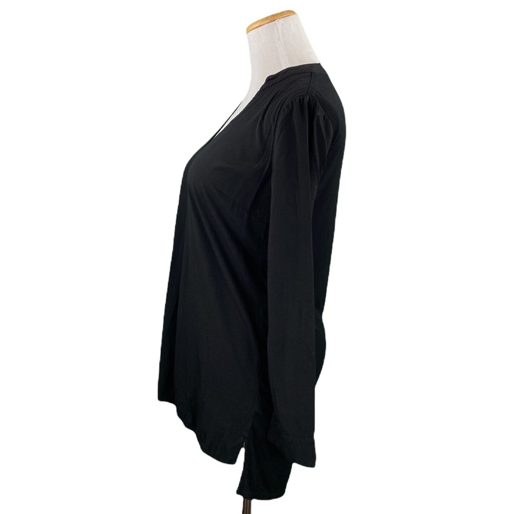 Splendid Classic Black Oversized V-Neck Blouse - Picture 7 of 10